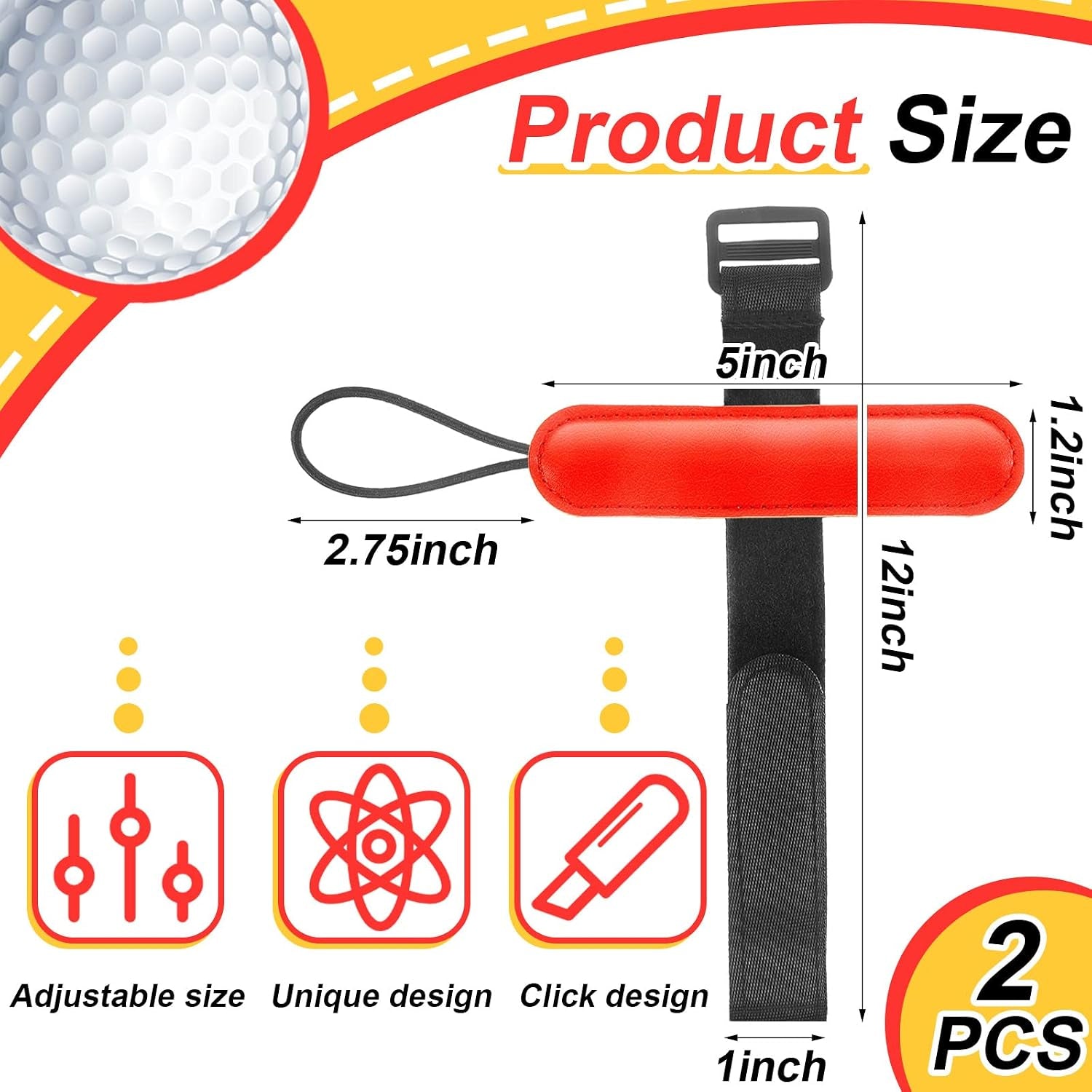 2 Pcs Golf Swing Training Golf Wrist Trainer Golf Aid Trainer Chipping Wristband Wrist Golf Training Equipment Golf Gadgets Alignment Practice Tool for Club Golf Beginners Better Impact Position