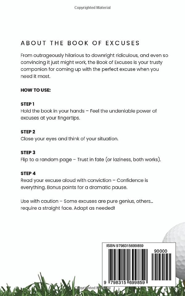 Book of Excuses: Why You Suck at Golf: It’S Not You: Best Excuses for Golfers Struggling with Swings, Caddies, and Course Challenges (Book of Excuses Golf Edition)