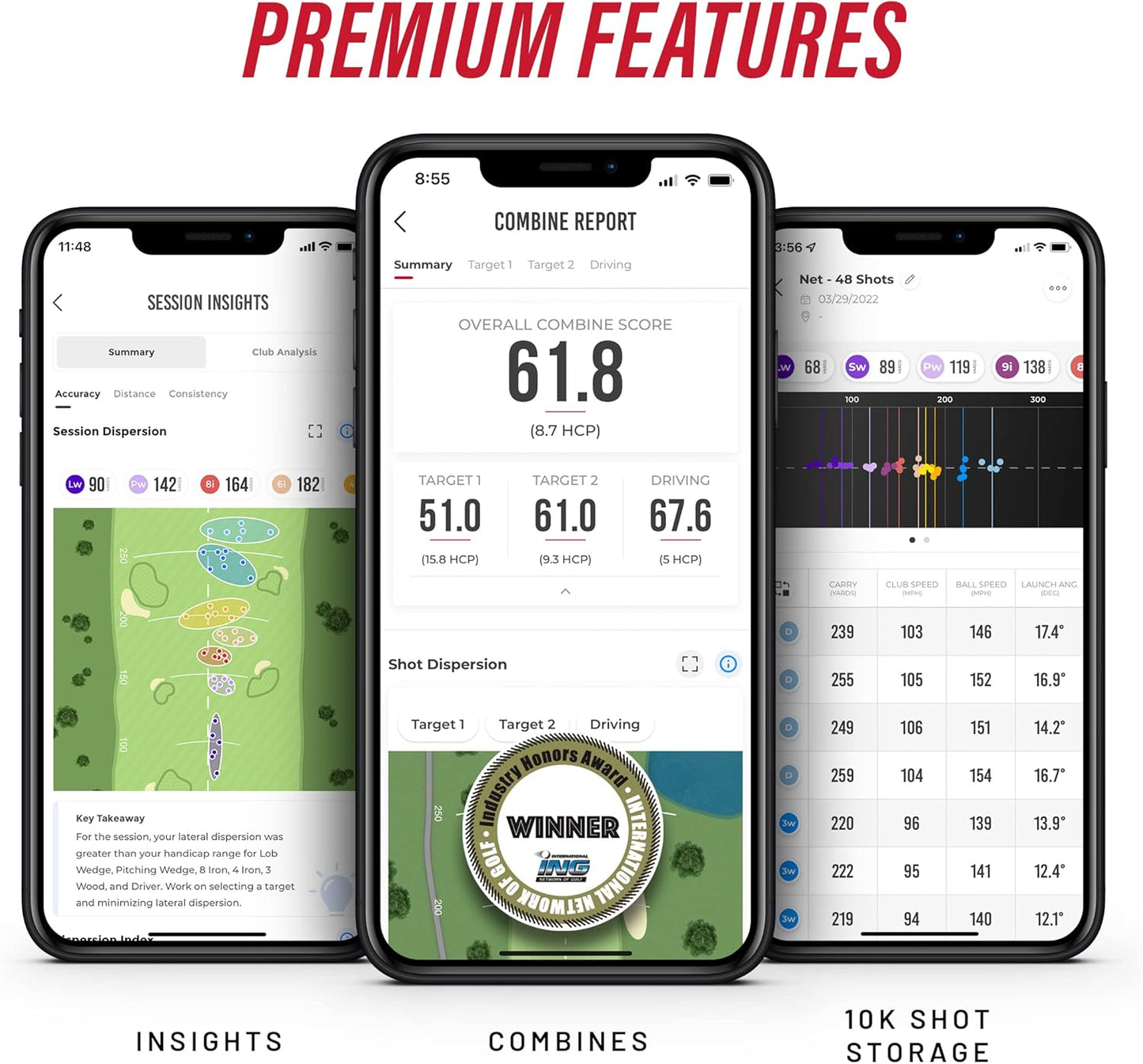 Rapsodo - Mobile Launch Monitor for Golf, Indoor & Outdoor Simulator, Golf Swing Analyzer & Tracker, Measures Ball Speed, Club Speed & Launch Angle, GPS Satellite View, Iphone & Ipad Only