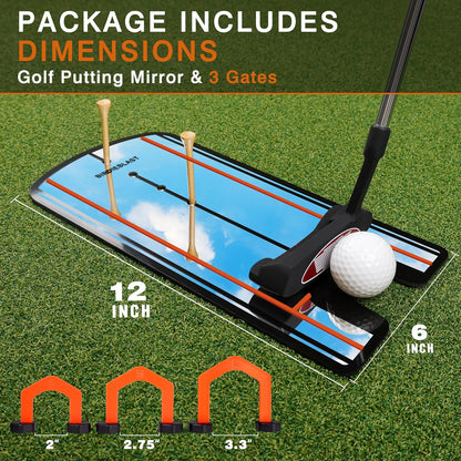 Golf Putting Mirror, Putting Mirror Training Aid for Golf with Putter Line,Golf Training Putters for Beginners
