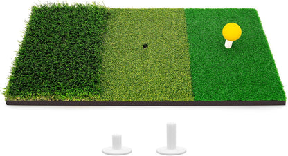 Portable & Foldable Golf Practice Mat – Dual-Turf Golf Hitting Mat for Indoor & Outdoor Swing and Chipping – Fairway & Rough Turf Golf Training Mat for Backyard and Home