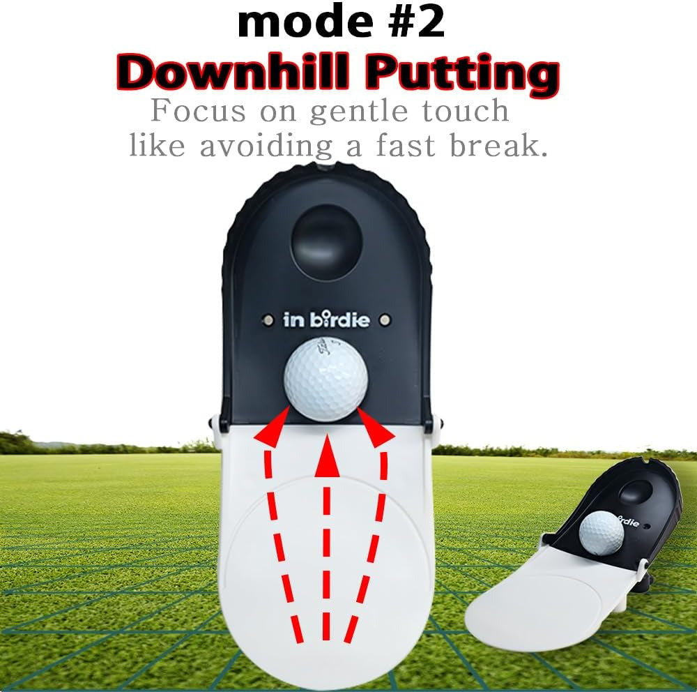 In Birdie Putting Trainer – Indoor Golf Putting Aid with 3 Practice Modes (Uphill, Downhill, Straight) – Micro Target Design for Accuracy – Portable & Foldable Golf Training Equipment for Home, Office