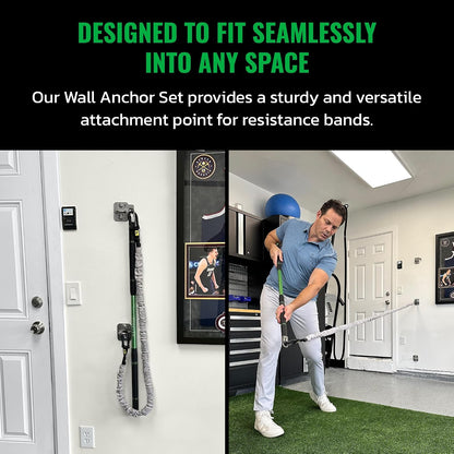Wall Anchor Set Proven by Golfer Scottie Scheffler | Golf Swing Training Wall Anchor Point | Premium Golf Training Workout Exercise Equipment to Expand Movements | 3-Pack | 6 Lag Screws