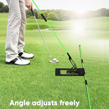 Golf Alignment Sticks Holder with Angle Adjustment, Golf Training Aid with Golf Alignment Stick, Weighted Golf Swing Training Aid Golf Trainer for Putting, Swing, Aiming