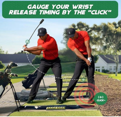 Golf Swing Trainer, Golf Training Aid for Tempo Practice, Weighted Golf Click Stick Helps Enhance Strength, Improve Swing Rhythm & Maintain Balance, Golf Grip Trainer