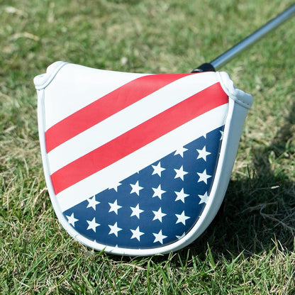 Golf Putter Cover, Golf Club Head Covers Mallet Putter Headcover Synthetic Leather Golf Blade Putter Cover with Magnetic Closure & America USA Style for Golf Putter Covers for Blade Putter Covers