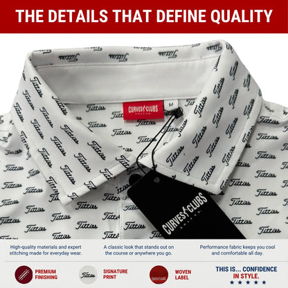 Titties Golf Polo - Funny Golf Shirts for Men - Funny Golf Polos for Men - Mens Funny Golf Shirts - Golf Shirt Funny