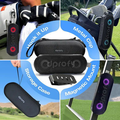 Dprofy New Play 2 Rounds of Golf Magnetic Bluetooth Golf Speaker Golf Cart Speaker Stereo Sound Portable Pro Wireless Waterproof Speaker with Rich Bass Golf Accessories Golf Gifts (With Light)