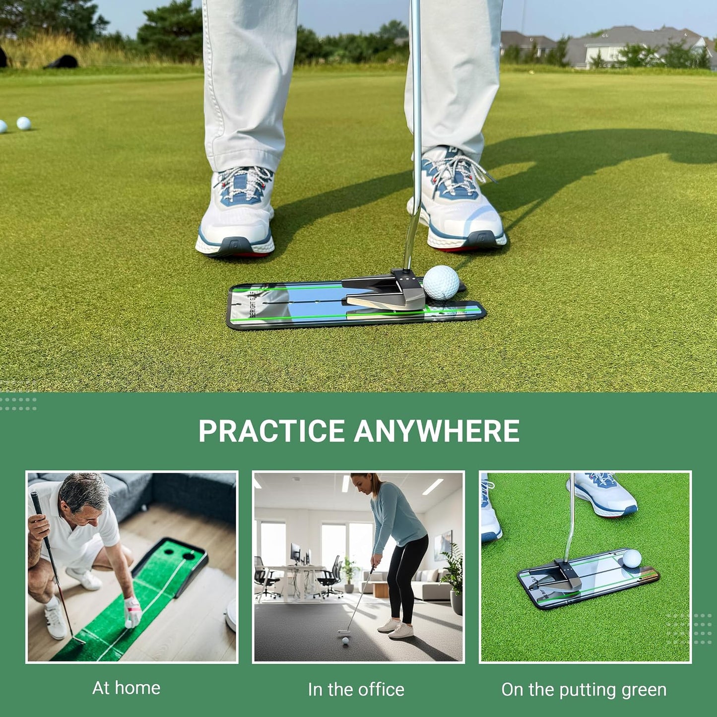 Golf Putting Mirror - Alignment Training Aid for Indoor & Outdoor Practice