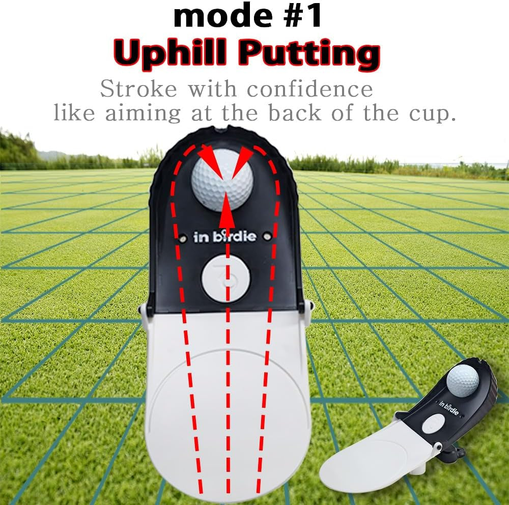 In Birdie Putting Trainer – Indoor Golf Putting Aid with 3 Practice Modes (Uphill, Downhill, Straight) – Micro Target Design for Accuracy – Portable & Foldable Golf Training Equipment for Home, Office