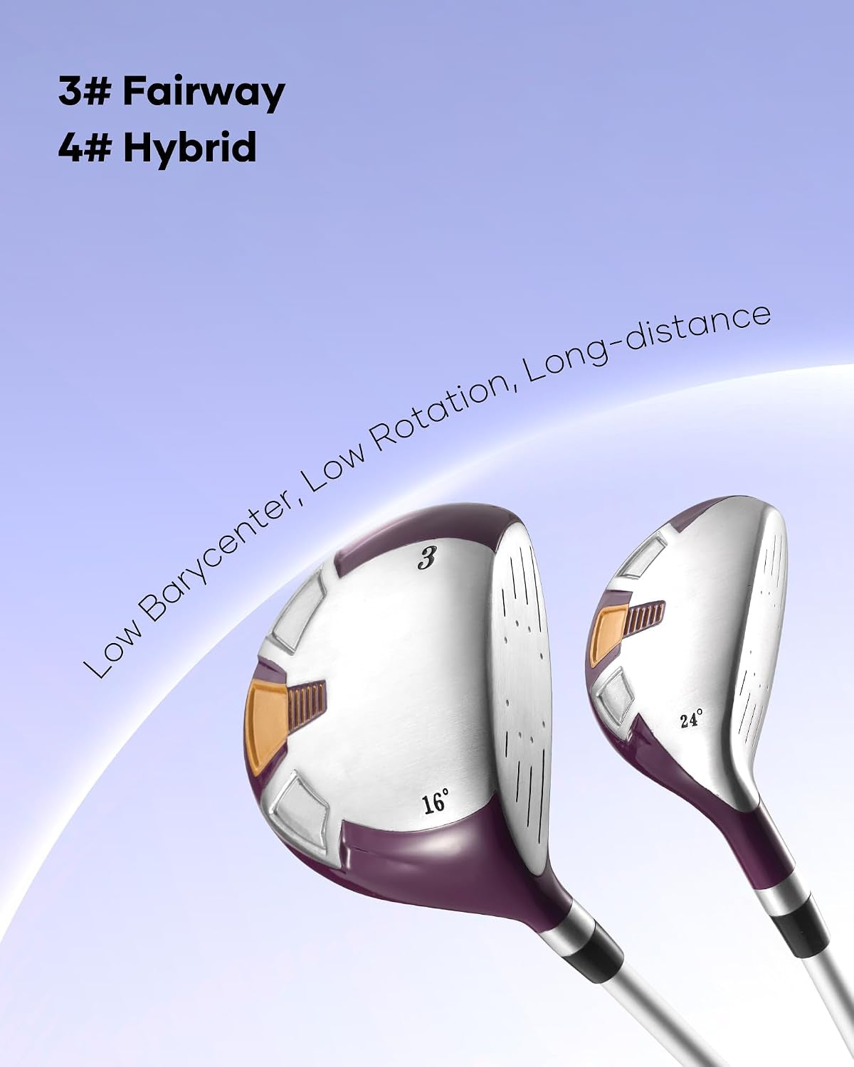 Golf Clubs Womens Golf Clubs 8 Pieces Golf Club Set with Head Cover Stand Bag Includes #1 Driver & #3 Fairway Wood & #4 Hybrid & #7#8#9#P Irons