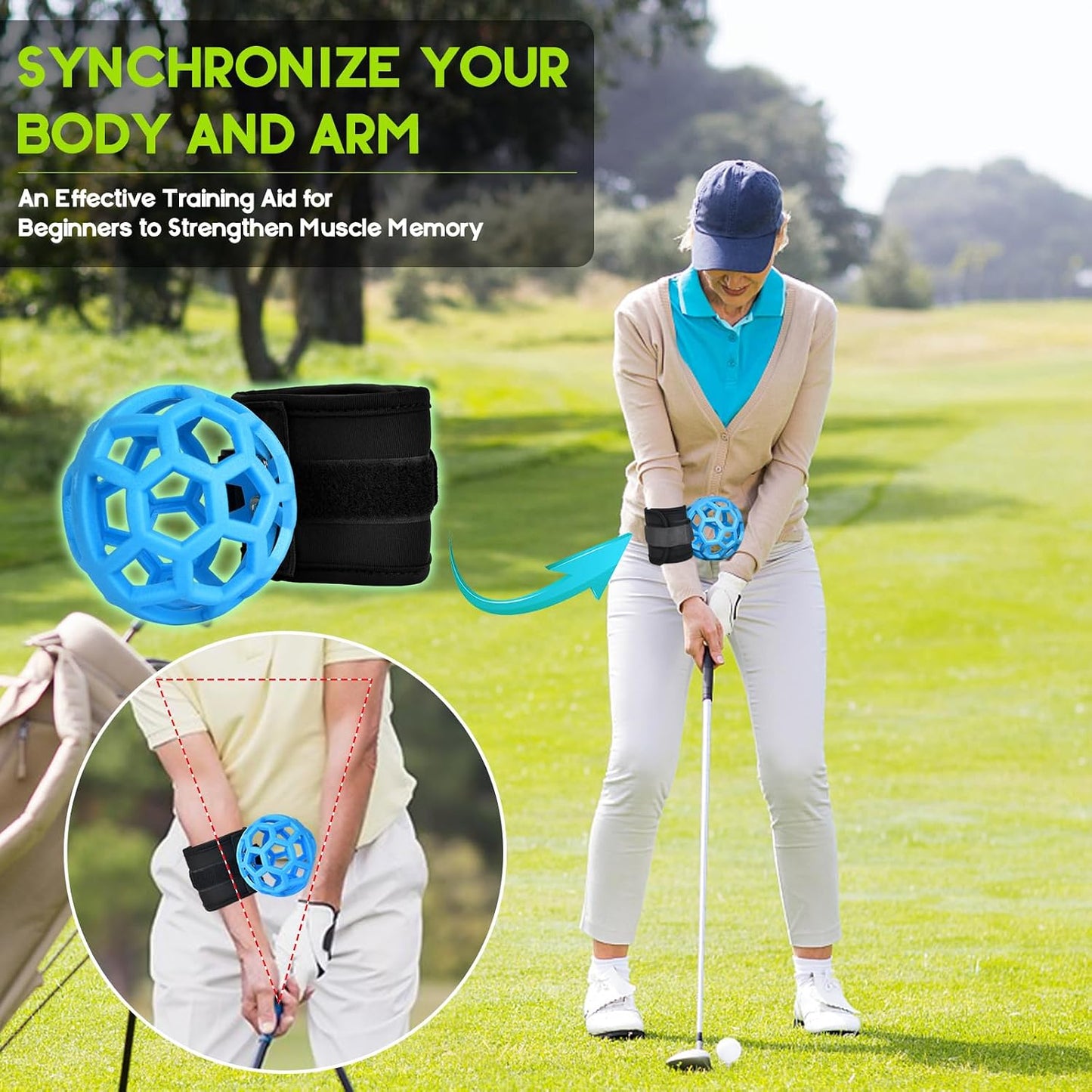Golf Swing Trainer Ball, Golf Training Aid, Golf Practice Equipment, Smart Ball Posture Corrector, Wrist Trainer for Golfer Beginner