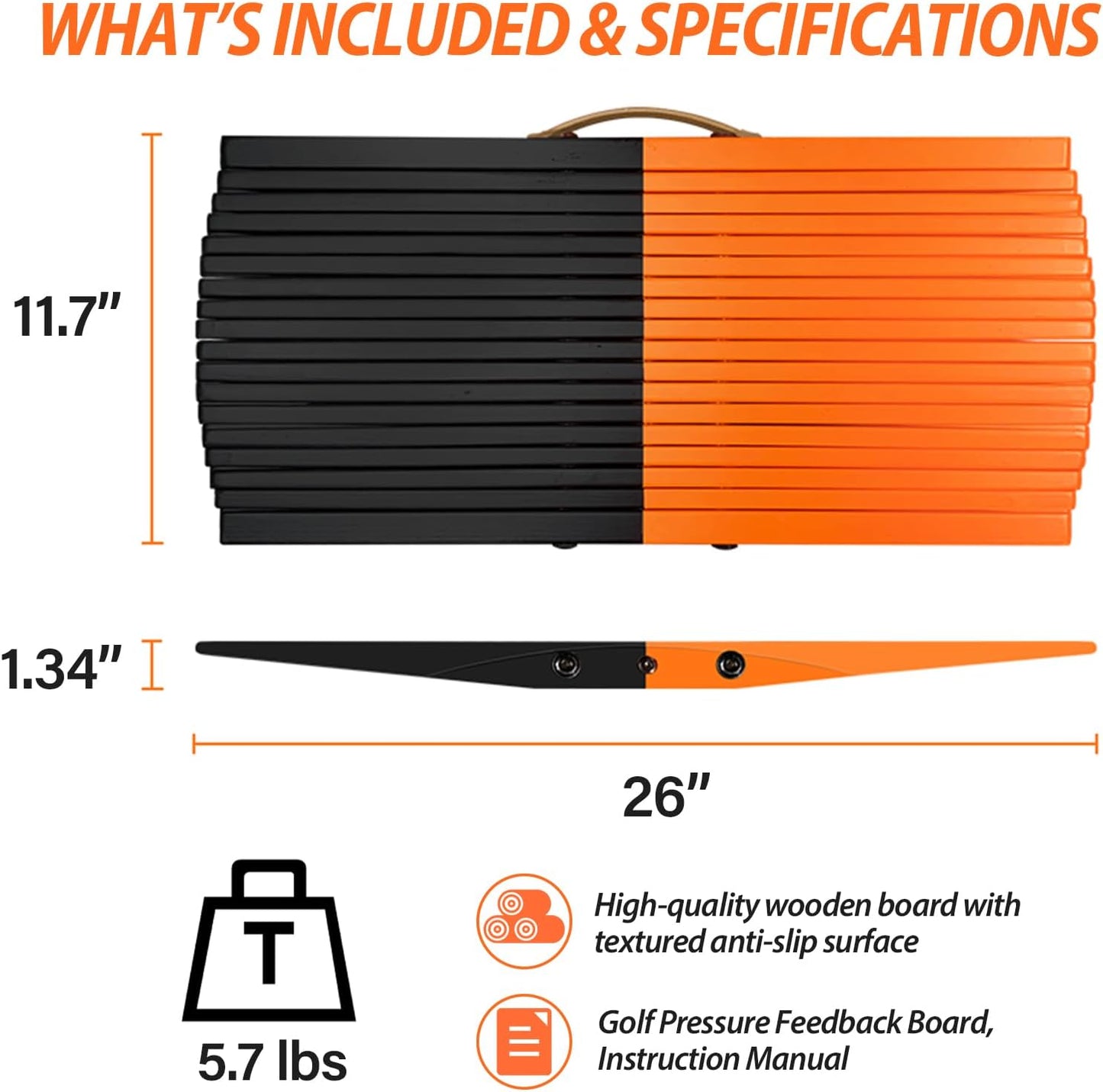 Golf Pressure Plate, Golf Balance Board Training Aid with Real-Time Feedback, Left/Right & Fore/Aft Golf Weight Shift Board - Boosts Speed & Distance, Golf Swing Trainer for Gravity Dual-Axis Analysis
