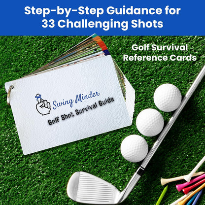 Golf Reference Cards - How to Hit 33 of Golf'S Hardest Shots | Know the Right Shot before You Swing - Step-By-Step Guidance with Visuals - Waterproof Cards That Clip Right to Your Bag