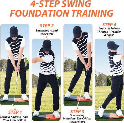 Golf Pressure Plate, Golf Balance Board Training Aid with Real-Time Feedback, Left/Right & Fore/Aft Golf Weight Shift Board - Boosts Speed & Distance, Golf Swing Trainer for Gravity Dual-Axis Analysis