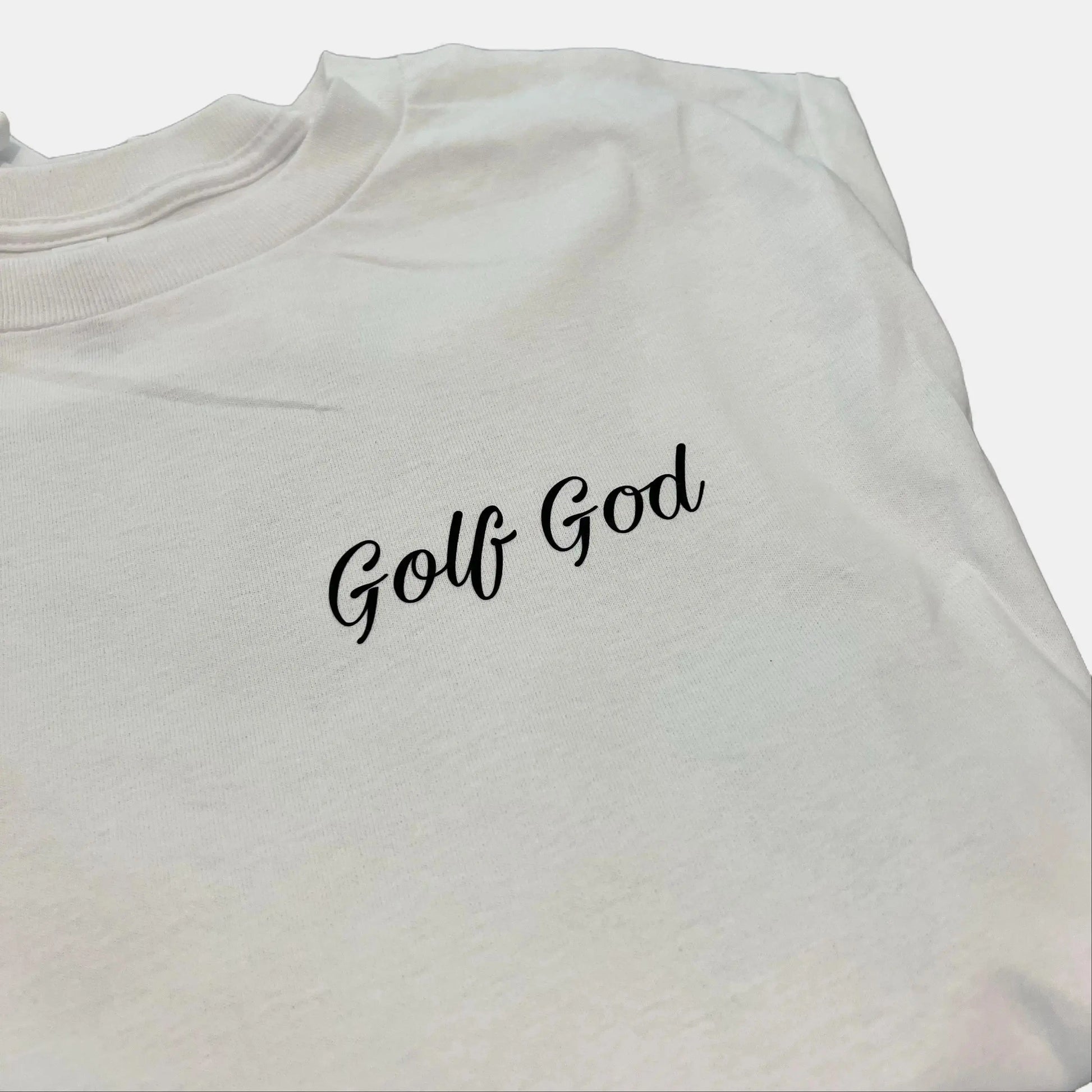 Golf God Cross Summer Collection Tee White Breathable Stylish Tshirt Letters Cartoon