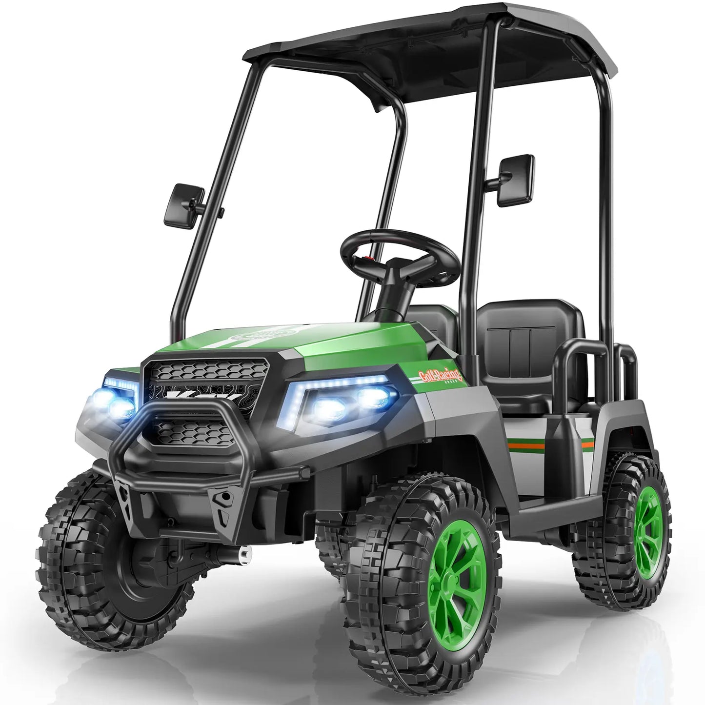 #Summerfinds LIGIANT R9 24V Kids Golf Cart, 4WD Electric Car W/Remote Control, Detachable Awning & Music, Festive Christmas Gift for Boys & Girls#Summervibes Ride on Wheels