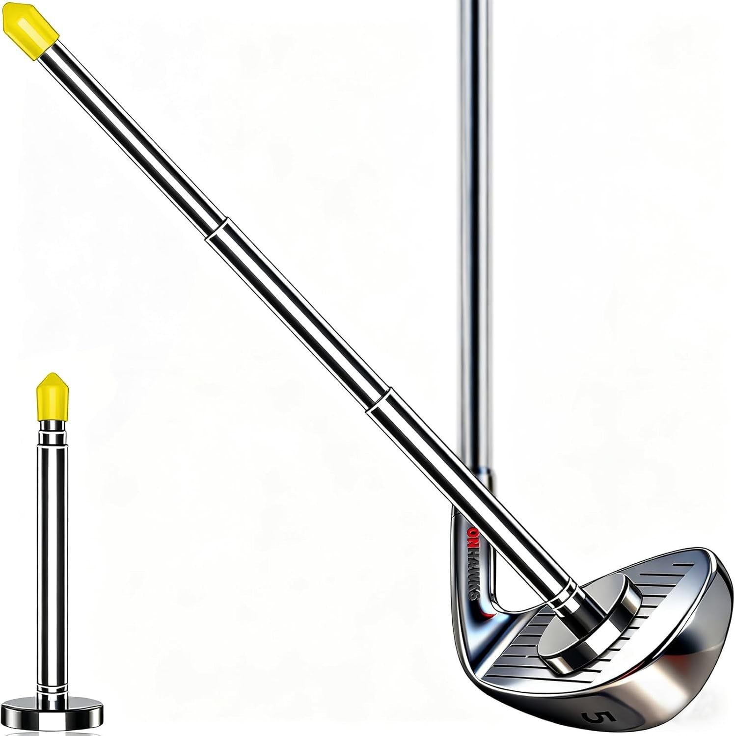 Golf Alignment Rods - Club Alignment Sticks with Telescopic Magnetic Corrector Trainer Aid Tools Help Visualize and Align Your Golf Shots Club,Swing Aim Practice Accessories Golf Gifts