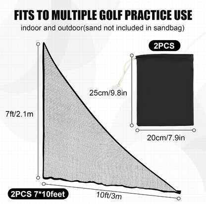 1/2PCS Golf Side Net Attachment for Golf Hitting Nets with Sandbag, 7 * 7FT/7 * 10FT Golf Barrier Side Net,Golf Practice Hitting Net Barrier Net for Golf, Baseball, Hockey, Soccer (Black/Red