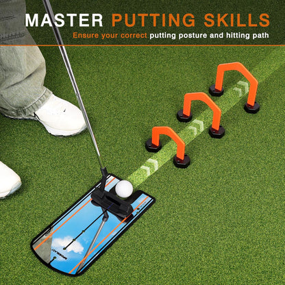 Golf Putting Mirror, Putting Mirror Training Aid for Golf with Putter Line,Golf Training Putters for Beginners