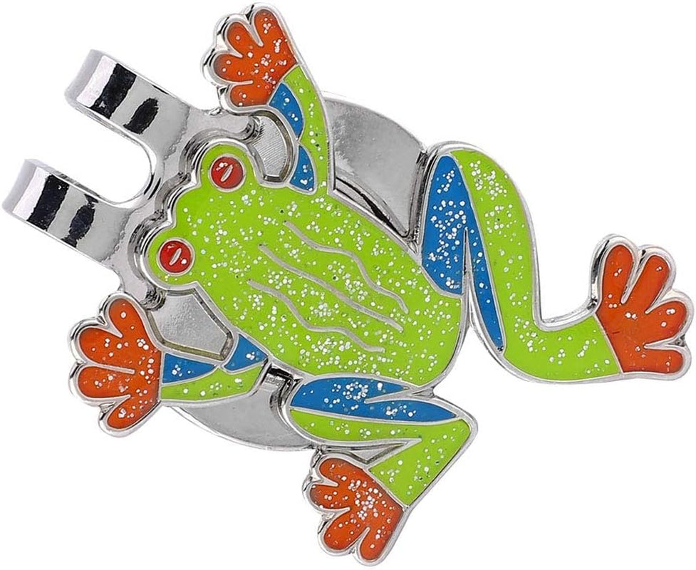 Golf Ball Marker Hat Clip, Metal Mini Magnetic Hat Clip, Tree Frog Shape Funny Ball Markers for Golf Training