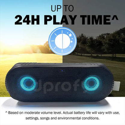 Dprofy New Play 2 Rounds of Golf Magnetic Bluetooth Golf Speaker Golf Cart Speaker Stereo Sound Portable Pro Wireless Waterproof Speaker with Rich Bass Golf Accessories Golf Gifts (With Light)