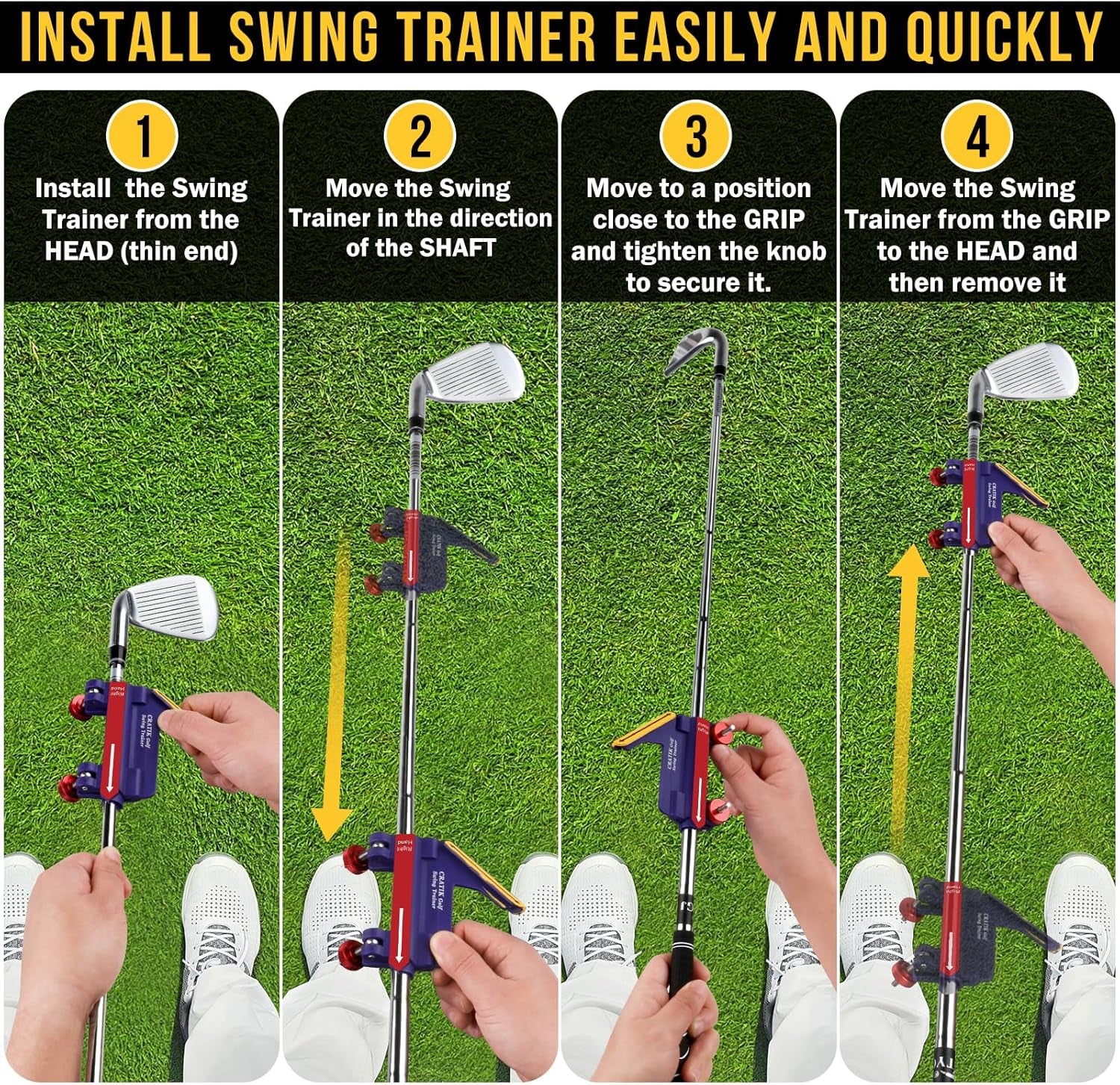 Golf Swing Trainer - Swing Training Aid Direction Guides - Improve Swing Accuracy | Master Swing Consistency | Improve Stability - Golf Grip Trainer Simulators for Beginners and Pro