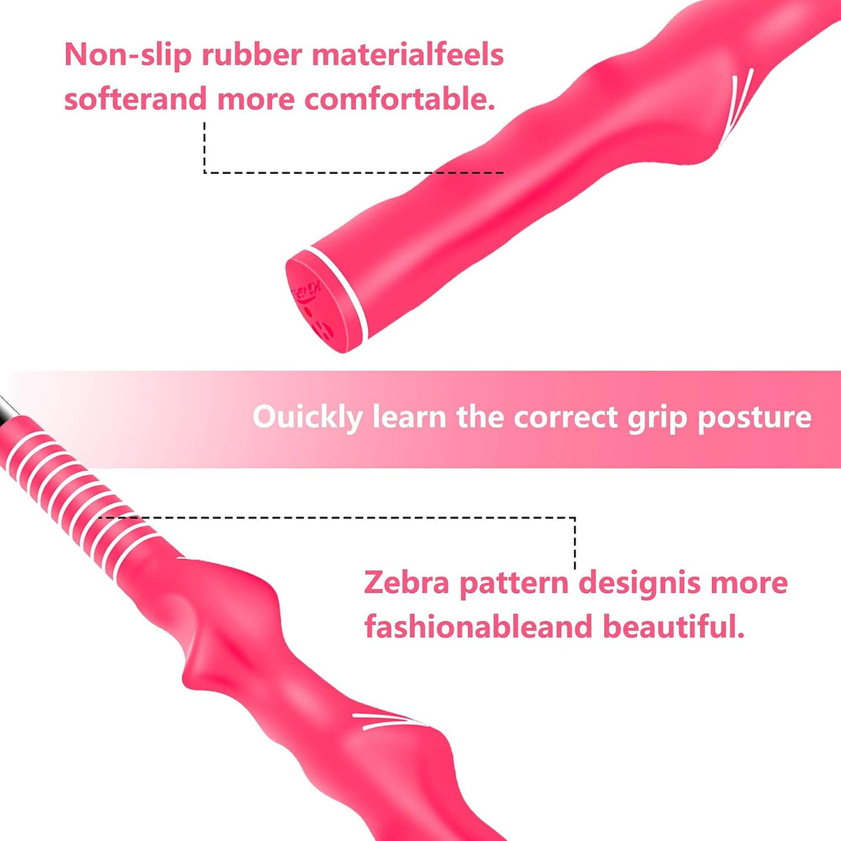 Right Hand Golf Grip Trainer Golf Practice Tool 2Pcs for Child.Golf Training Aid Golf Grip Kit Golf Club Grips,Grip Trainer Golf Club for Improving Correct Hand Position.(Pink)