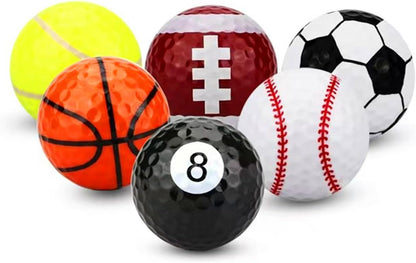 Funny Golf Balls 6-Pack Colored Fun Golf Novelty Cool Golf Accessories