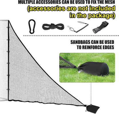 1/2PCS Golf Side Net Attachment for Golf Hitting Nets with Sandbag, 7 * 7FT/7 * 10FT Golf Barrier Side Net,Golf Practice Hitting Net Barrier Net for Golf, Baseball, Hockey, Soccer (Black/Red