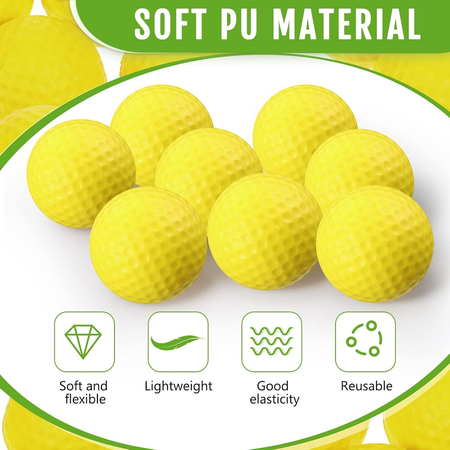 80 Pcs Foam Golf Balls Practice Balls Realistic Feel and Flight Sport Training for Indoor or Outdoor Backyard Golf Training