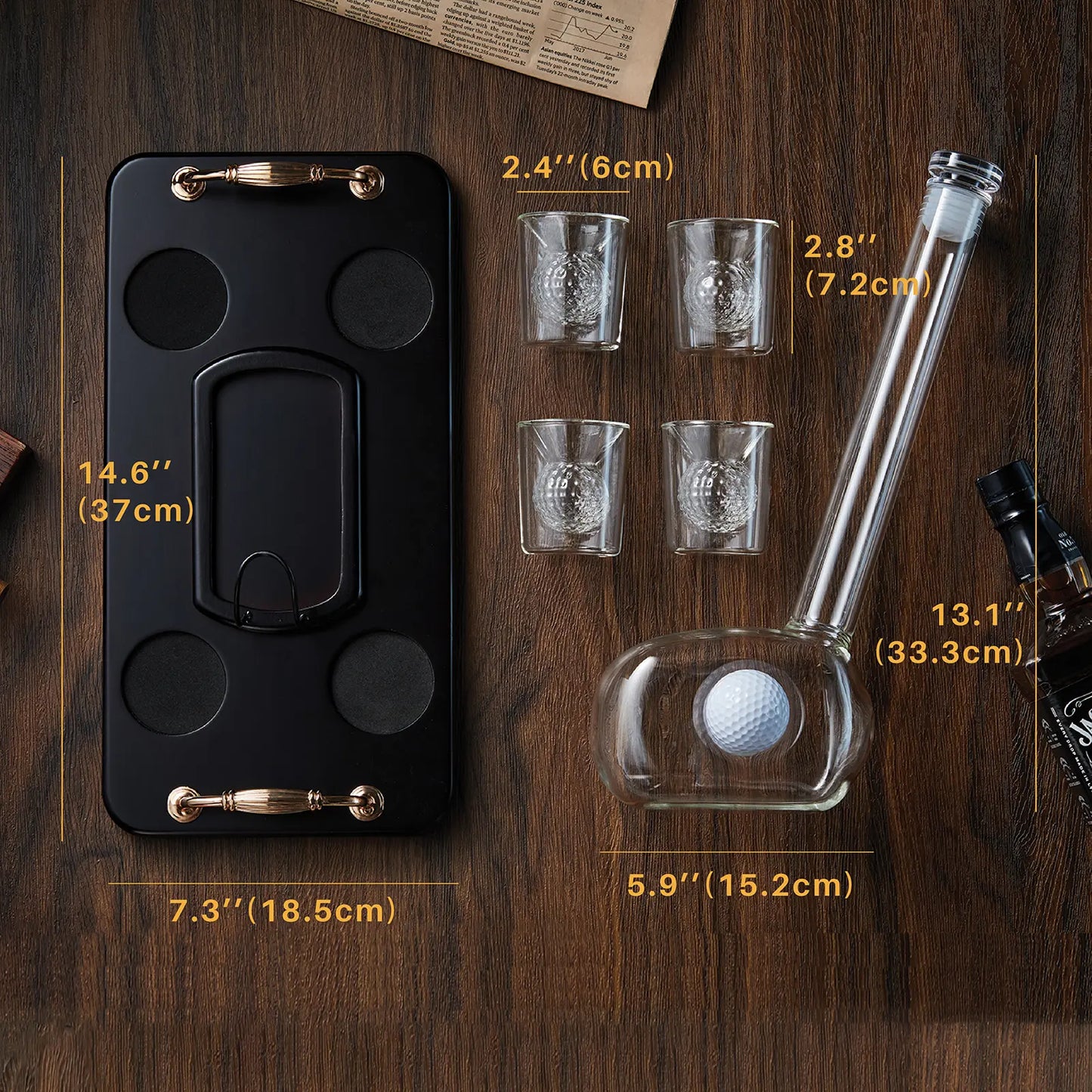 CRAFTGEN Golf Whiskey Decanter Set with Glasses | Golf Gifts for Men