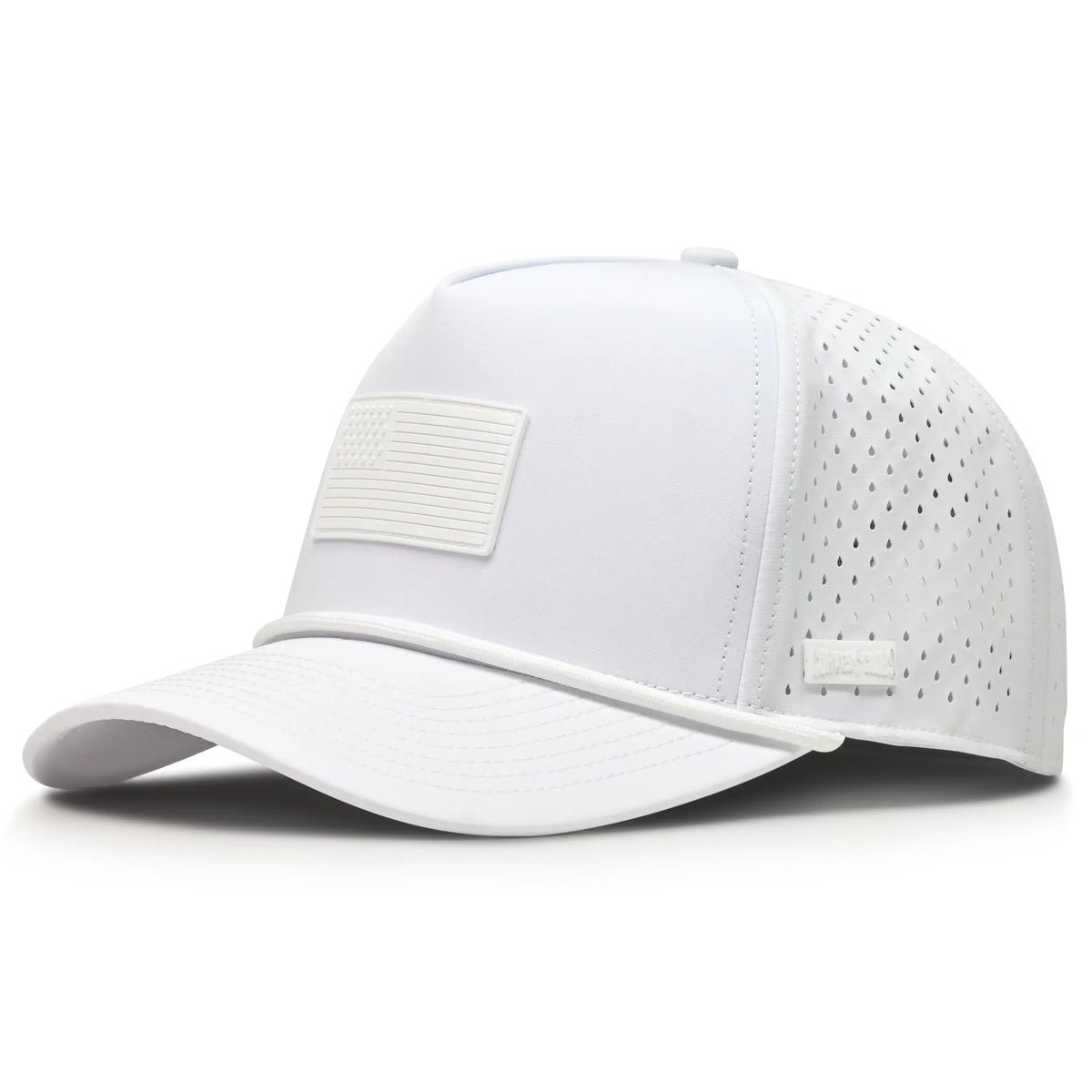 Curves & Clubs Patriotic White American Flag Polyester Snapback Hat - Adjustable 1-Size-Fits-All Cap, High-Quality Sports & Outdoor Accessory, Father'S Day Gifts for Men, Men'S Golf Accessories, Men'S Accessories
