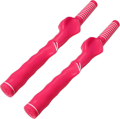 Right Hand Golf Grip Trainer Golf Practice Tool 2Pcs for Child.Golf Training Aid Golf Grip Kit Golf Club Grips,Grip Trainer Golf Club for Improving Correct Hand Position.(Pink)