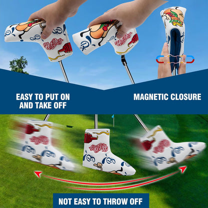 Putter Covers Hotdog Mallet Putter Headcover Blade Putter Covers Leather Golf Headcover with Magnetic Golf Club Cover for All Brand