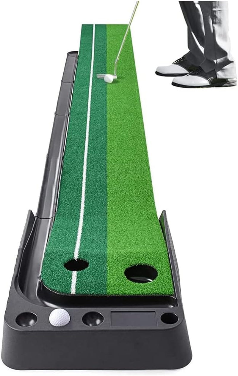 Indoor Golf Putting Green Golf Training Putting Mat Tracks with Auto Ball Return