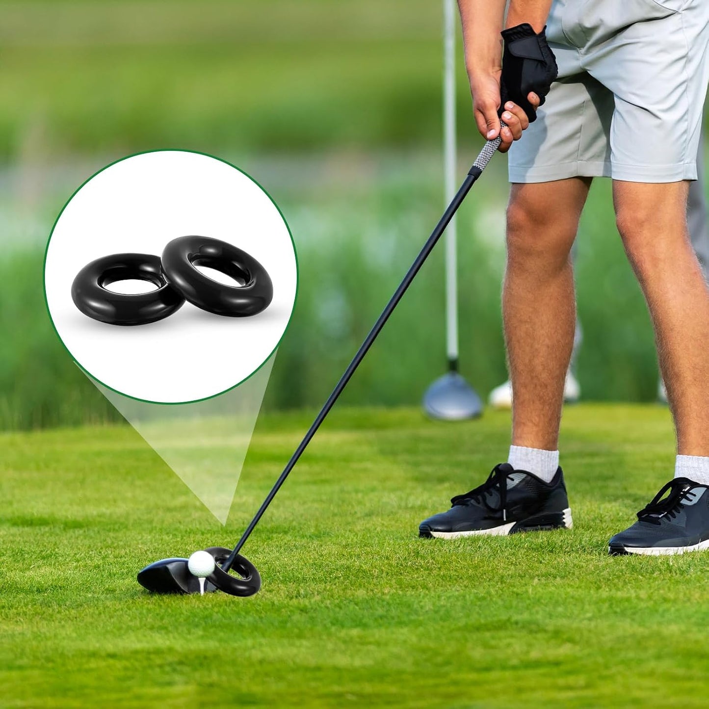 Golf Club Weights Golf Swing Weights for Practice and Warm up Swing Trainer Rings with 2 Pcs Weighted Donut Accessory Equipment Tool for Clubs