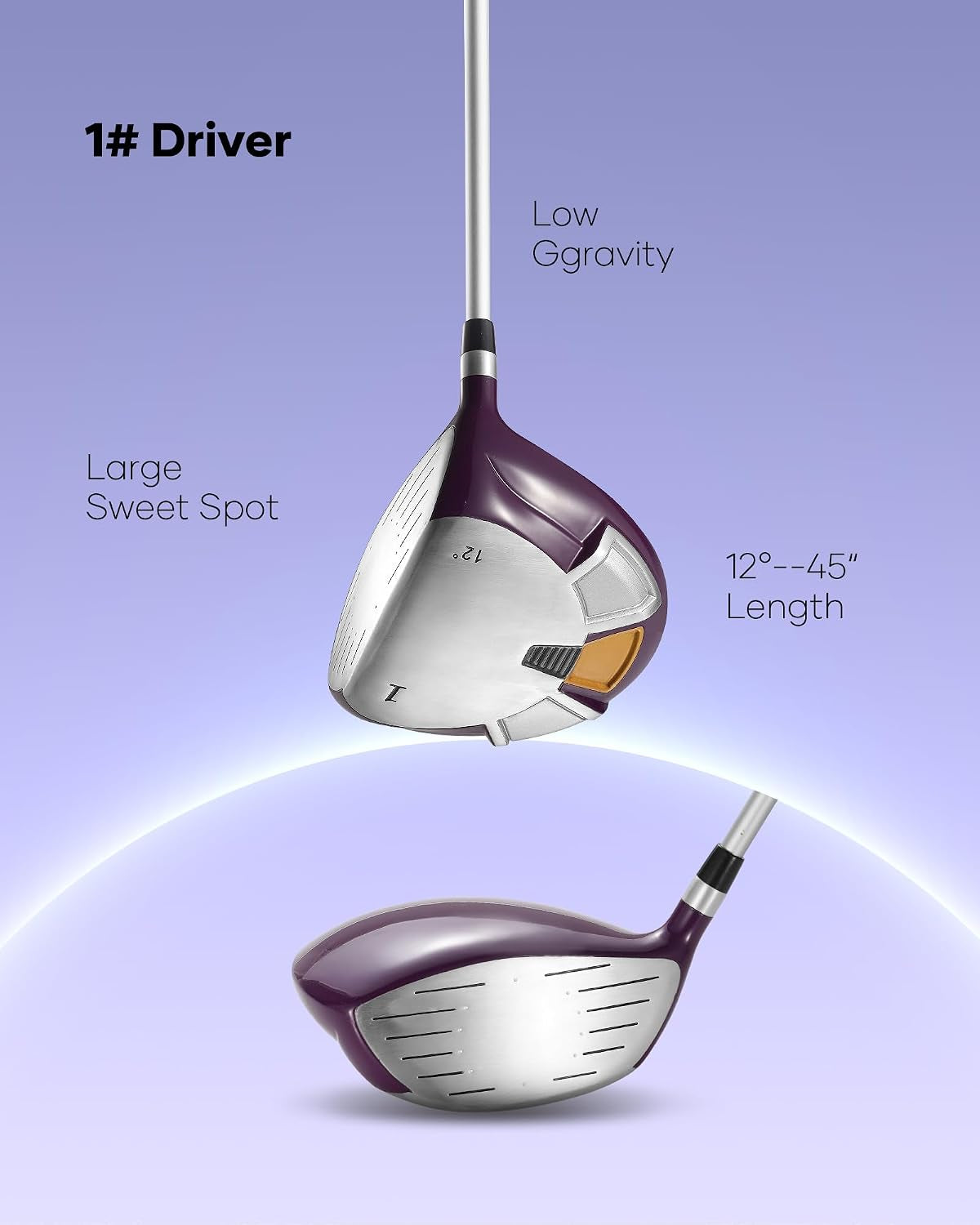 Golf Clubs Womens Golf Clubs 8 Pieces Golf Club Set with Head Cover Stand Bag Includes #1 Driver & #3 Fairway Wood & #4 Hybrid & #7#8#9#P Irons