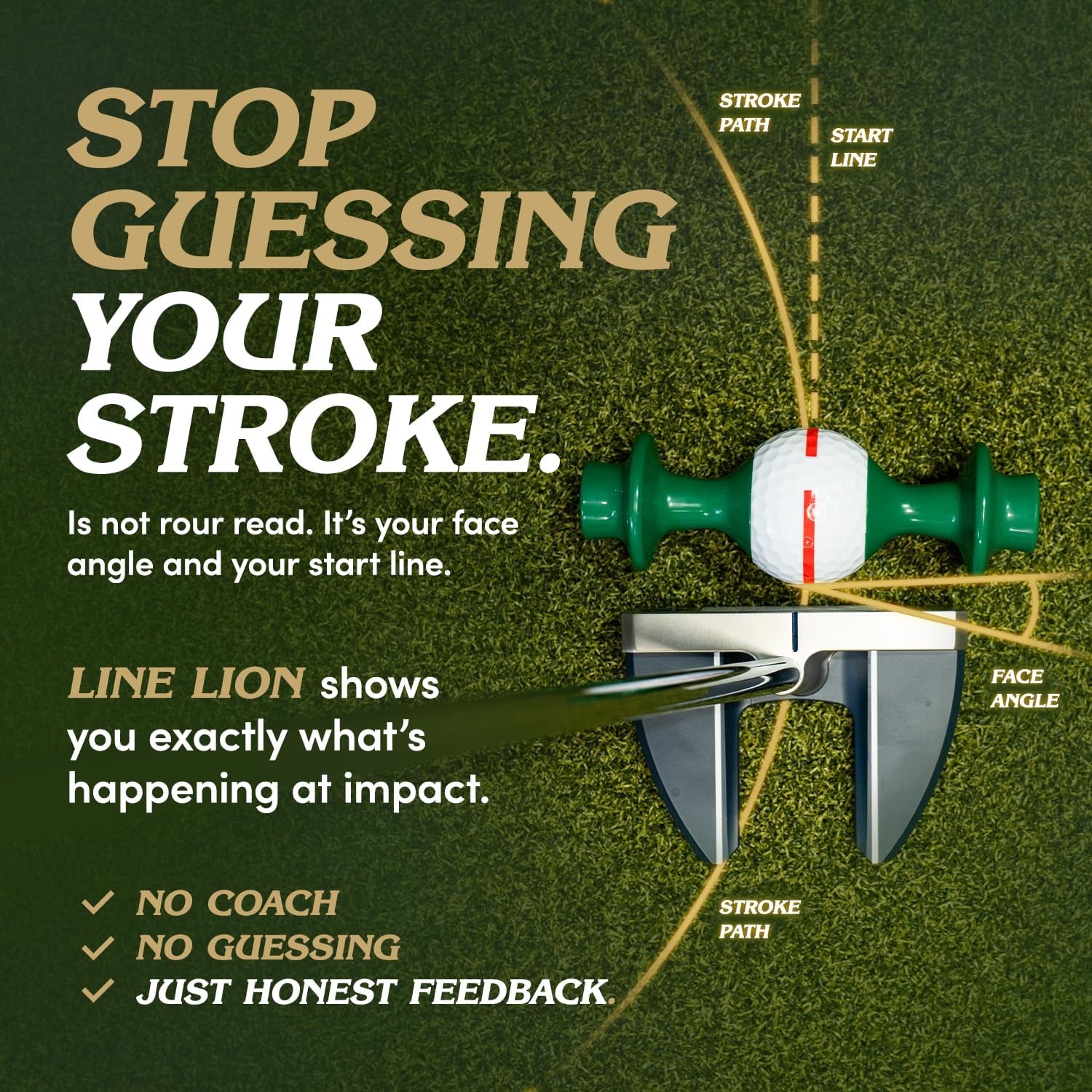 Putting Trainer – Alignment Gate That Reveals Push, Pull & Face Angle, Indoor Outdoor Golf Training Aid for Start Line & Roll Consistency, Right- or Left-Handed, Smart Golf Gift