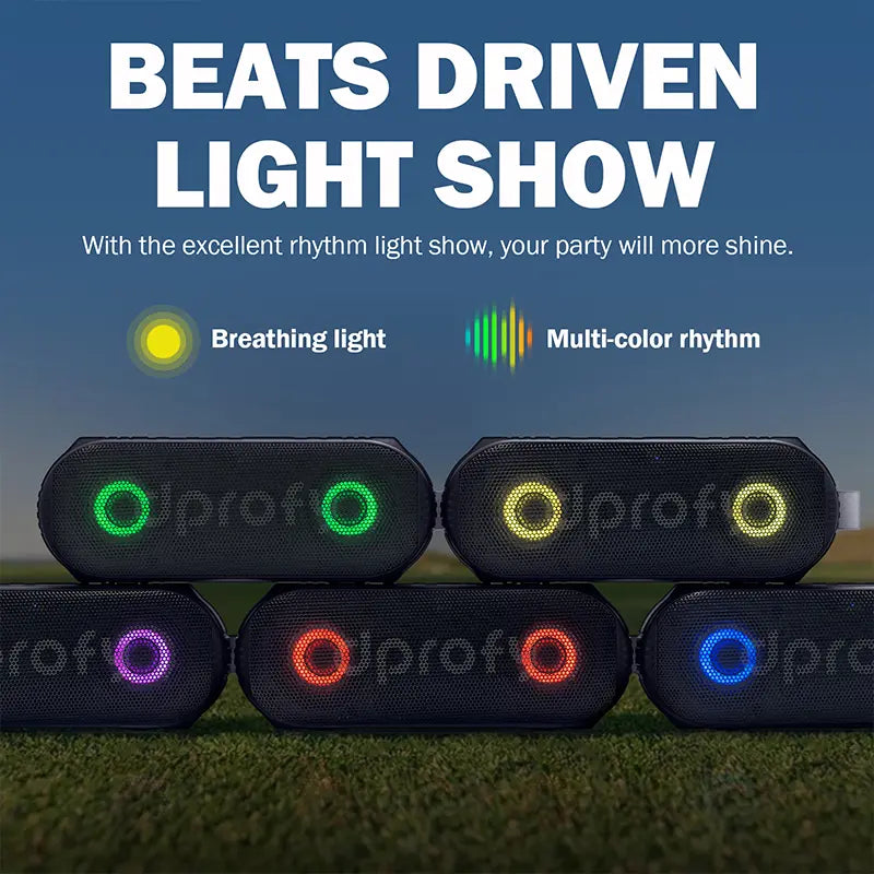 Dprofy New Play 2 Rounds of Golf Magnetic Bluetooth Golf Speaker Golf Cart Speaker Stereo Sound Portable Pro Wireless Waterproof Speaker with Rich Bass Golf Accessories Golf Gifts (With Light)