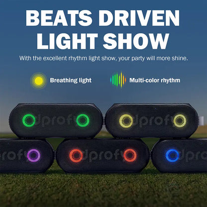 Dprofy New Play 2 Rounds of Golf Magnetic Bluetooth Golf Speaker Golf Cart Speaker Stereo Sound Portable Pro Wireless Waterproof Speaker with Rich Bass Golf Accessories Golf Gifts (With Light)