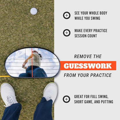 Golf Training Aid Bundle – Includes the Putting Thing for Stroke Accuracy & Alignment Mirror with 2 Rods for Improved Swing Setup, Posture, and Consistent Alignment for Better Golf Performance