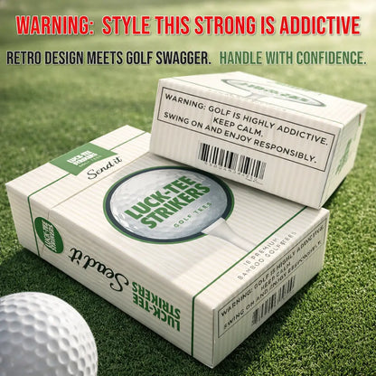 Luck-Tee Strikers Flip-Top Golf Tee Holder | Vintage-Style Pocket Case with 18 Bamboo Tees | Unique Golf Gift for Men, Cool Fathers Day Gift Golf Accessories