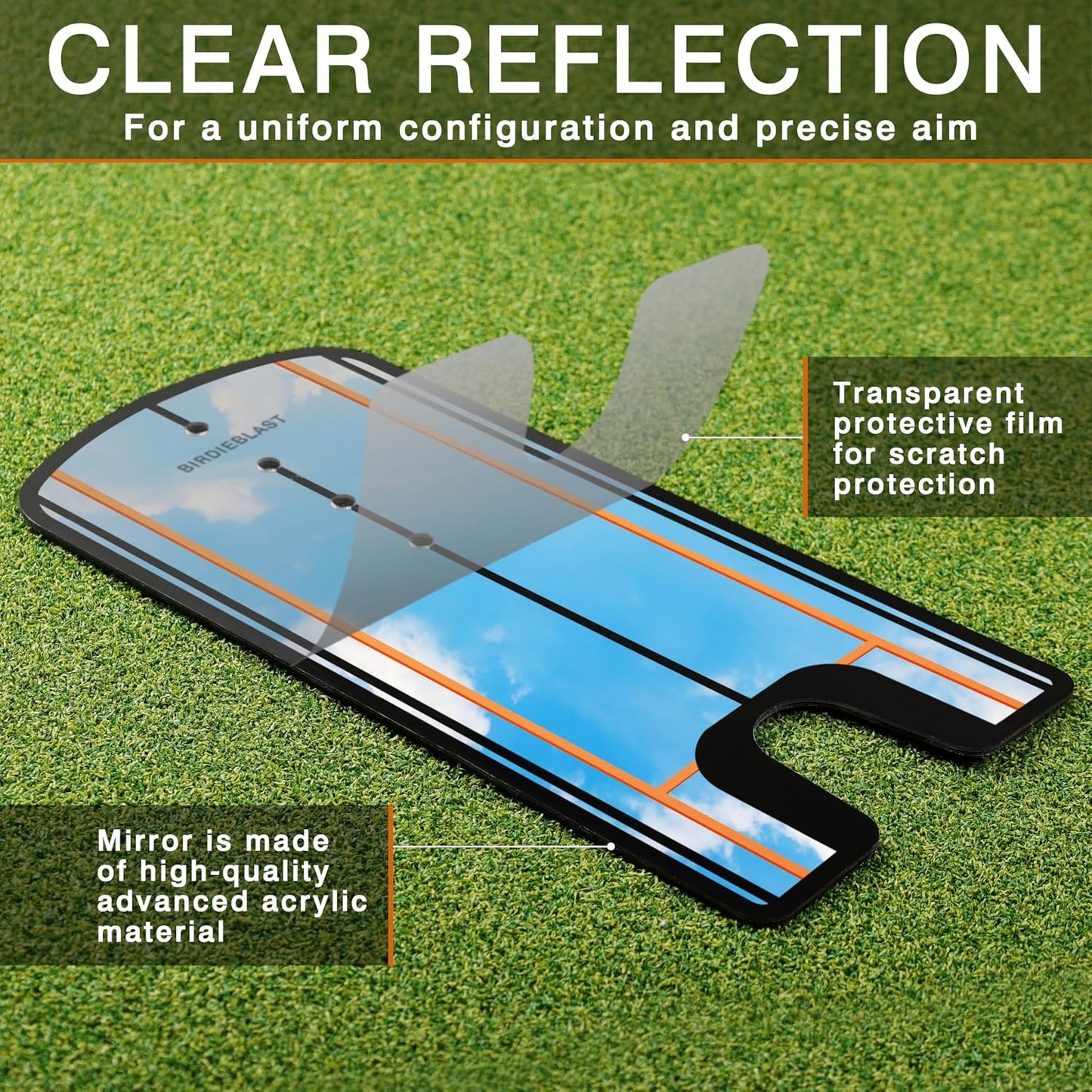 Golf Putting Mirror, Putting Mirror Training Aid for Golf with Putter Line,Golf Training Putters for Beginners