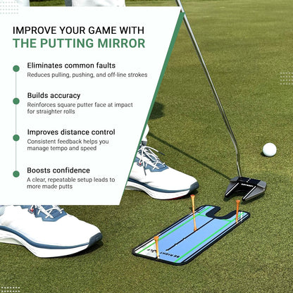 Golf Putting Mirror - Alignment Training Aid for Indoor & Outdoor Practice