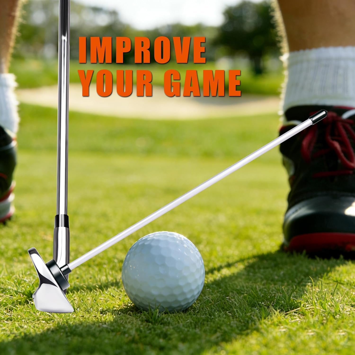 2 Pack Professional Golf Magnetic Alignment Rods, Premium Alignment Golf Stick Ideal for Aiming, Magnetic Swing Training Aid Accessories for Putting and Swing Practice