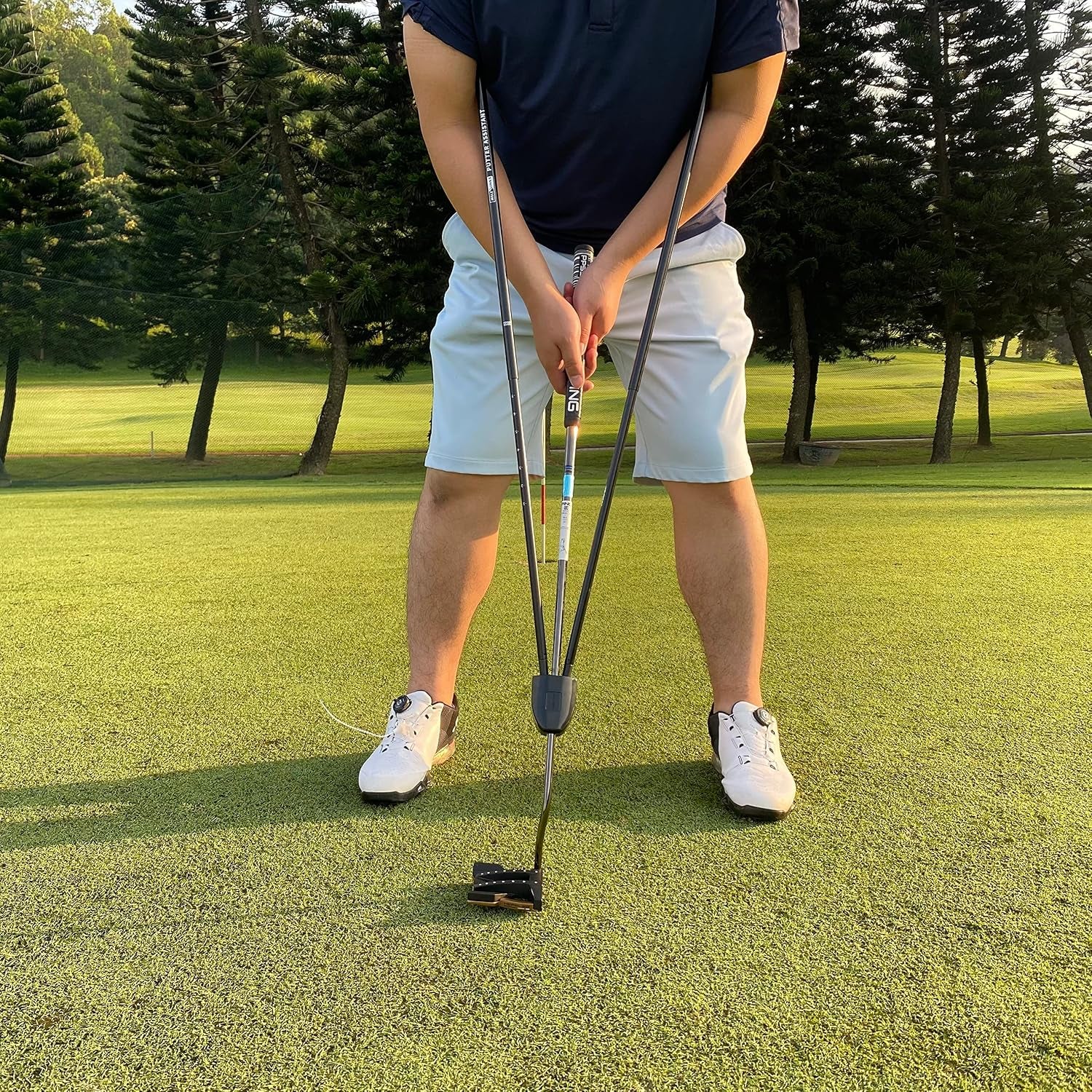 Golf Putting Training Aid, Putting Aid Golf Training Equipment for Perfect Putt, Attaches to Any Putter Shaft