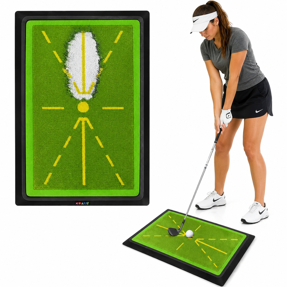 Golf Strike Mat Bead Display Track Beginner Training Trace Detection Pad Swing Exerciser PM130-B