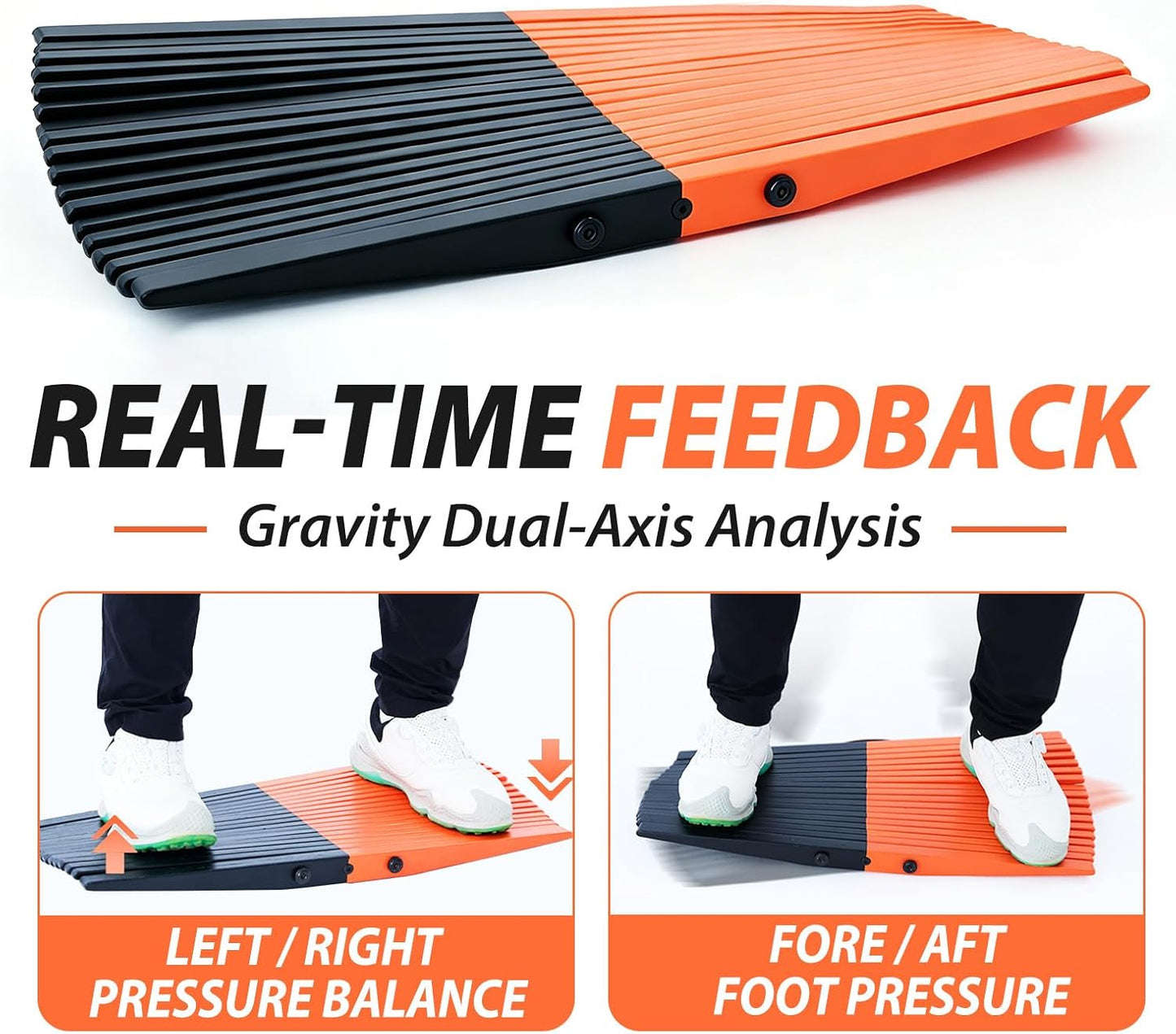 Golf Pressure Plate, Golf Balance Board Training Aid with Real-Time Feedback, Left/Right & Fore/Aft Golf Weight Shift Board - Boosts Speed & Distance, Golf Swing Trainer for Gravity Dual-Axis Analysis