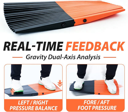 Golf Pressure Plate, Golf Balance Board Training Aid with Real-Time Feedback, Left/Right & Fore/Aft Golf Weight Shift Board - Boosts Speed & Distance, Golf Swing Trainer for Gravity Dual-Axis Analysis